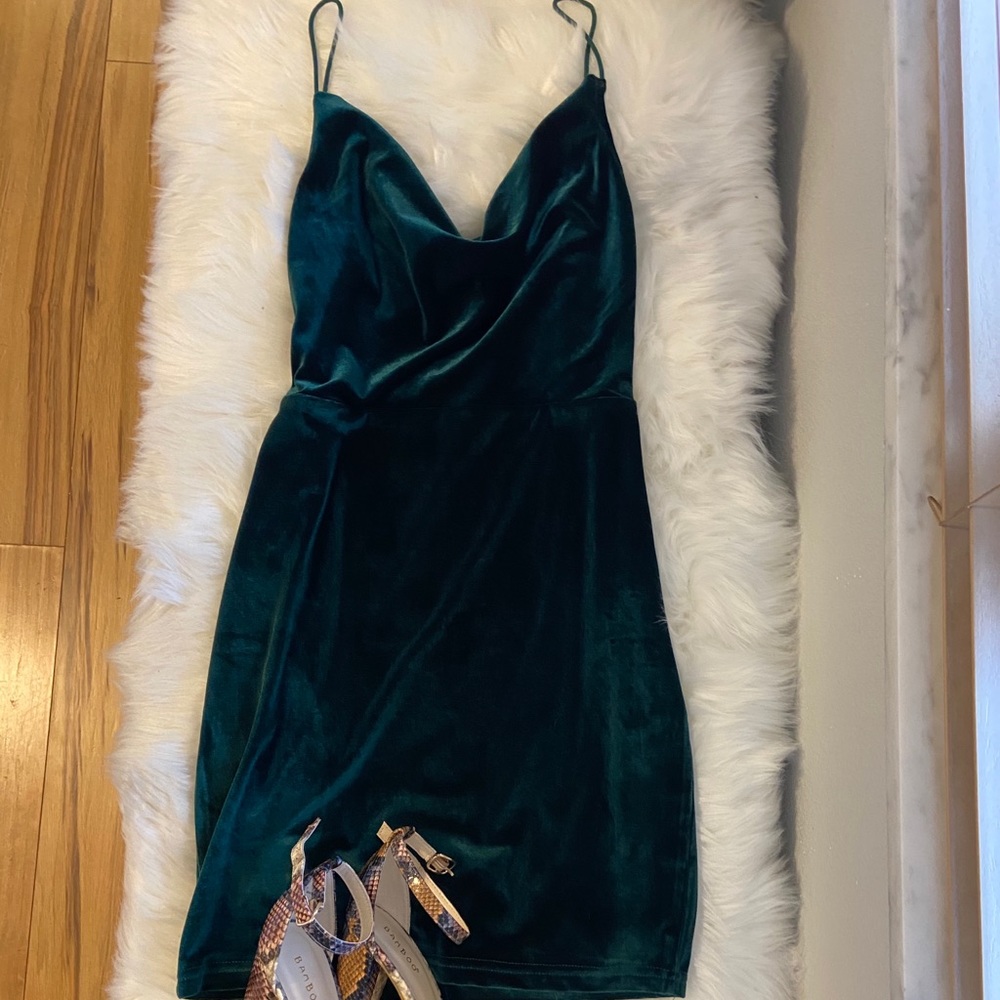 Velvet Green Mini Dress